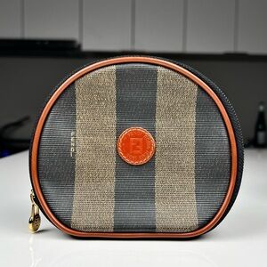 Fendi cosmetic bag pouch with mirror